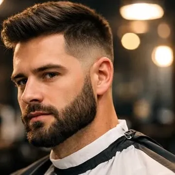 Cliente depois: degradê e barba desenhada